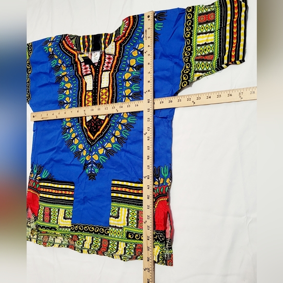 Western African Dashiki Tunic Top Size Medium In Blue Size: US Medium. - Picture 4 of 9